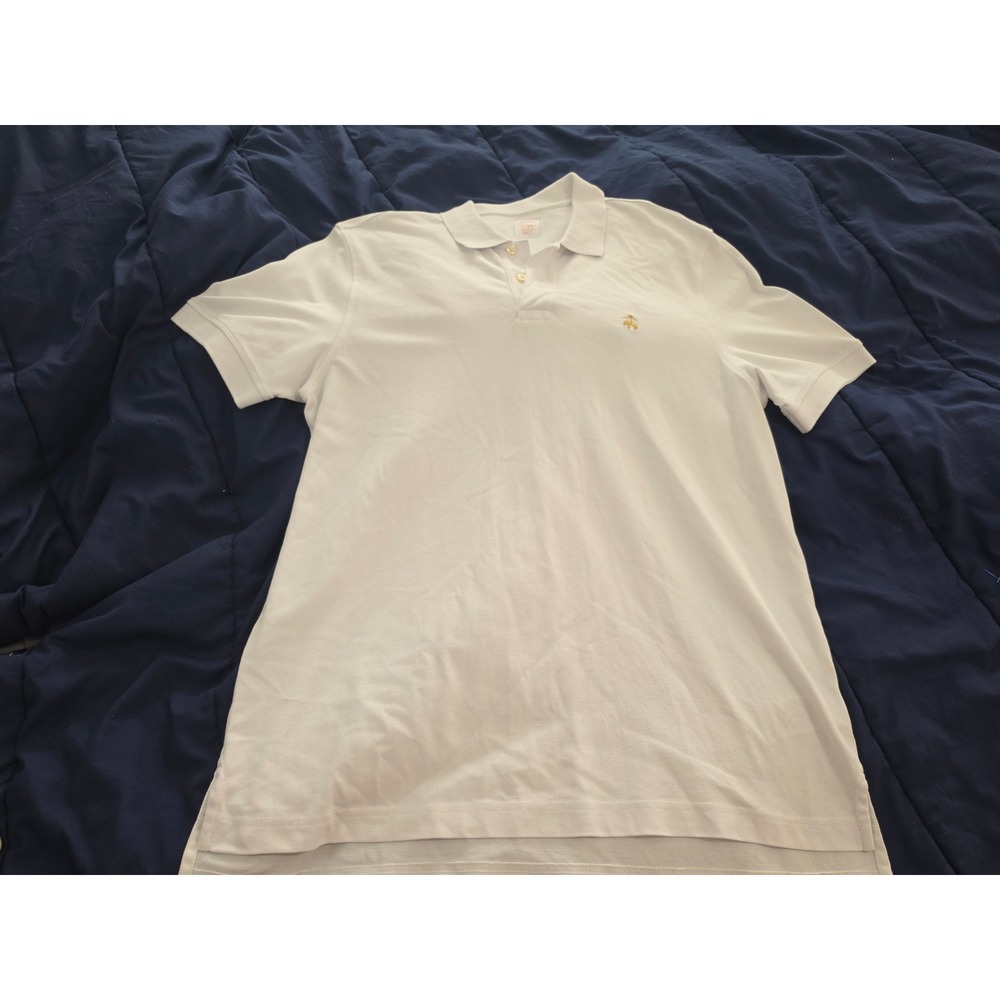 Brooks Brothers Mens Original Fit Performance Polo Shirt White Supima Cotton L